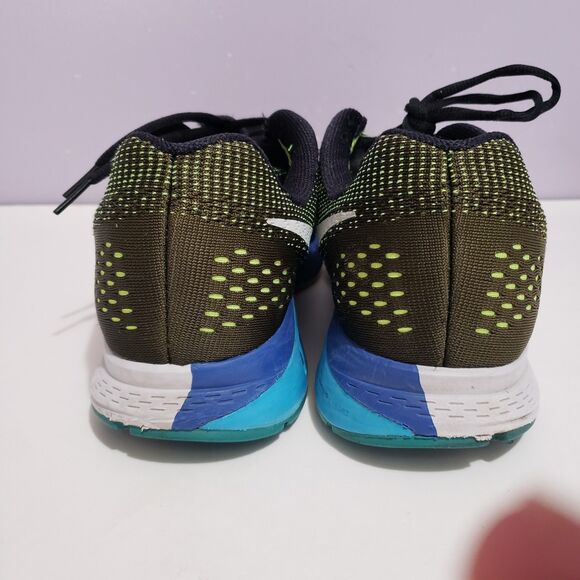 Nike  Zoom Structure 19 Black Blue Neon Green Running Shoes Mens Sneakers Sz 11 - Picture 6 of 11